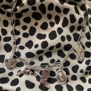 Hand Crafted Silver Charm Necklace Western